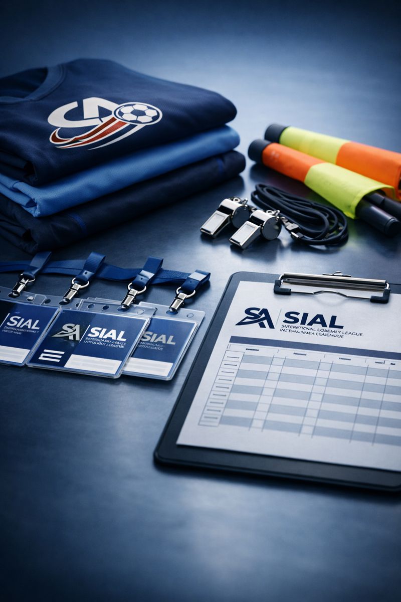 Material oficial y acreditaciones de la liga SIAL
